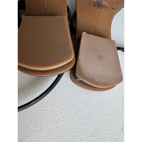 Vince Camuto Black Ankle Wrap Square Toe Sandals 8 - Picture 5 of 6